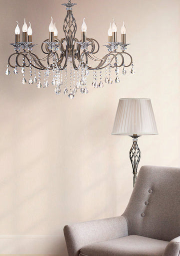 Chandelier metal frame & bronze fittings & ten E14 sockets – Grace | Maytoni