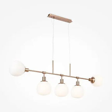 Pendant Light with Matte Glass Spheres and Gold Finish in a Modern Design – Erich | Maytoni