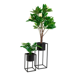 Blumentopf-Set – Schwarzer Stahl, Zweier-Set, Zwei unterschiedliche Höhen - Marla | House Nordic