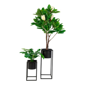 Blumentopf-Set – Schwarzer Stahl, Zweier-Set, Zwei unterschiedliche Höhen - Marla | House Nordic
