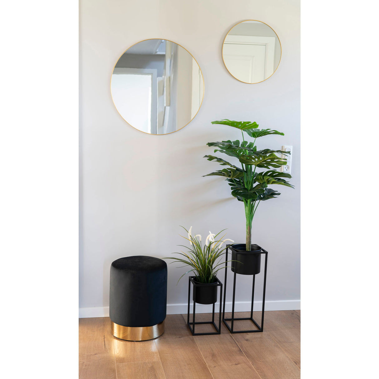 Blumentopf-Set – Schwarzer Stahl, Zweier-Set, Zwei unterschiedliche Höhen - Marla | House Nordic
