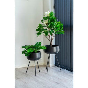 Blumentopf – Schwarzer Stahl, Zweier-Set, Höhenkombination - Ardola | House Nordic