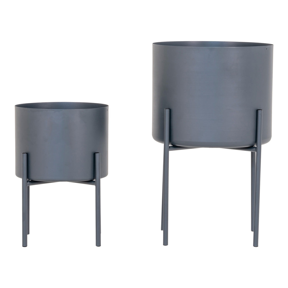 Blumentopf-Set – Grauer Stahl, Zwei Stück, Erhöhte Pflanzenelemente - Pavia | House Nordic