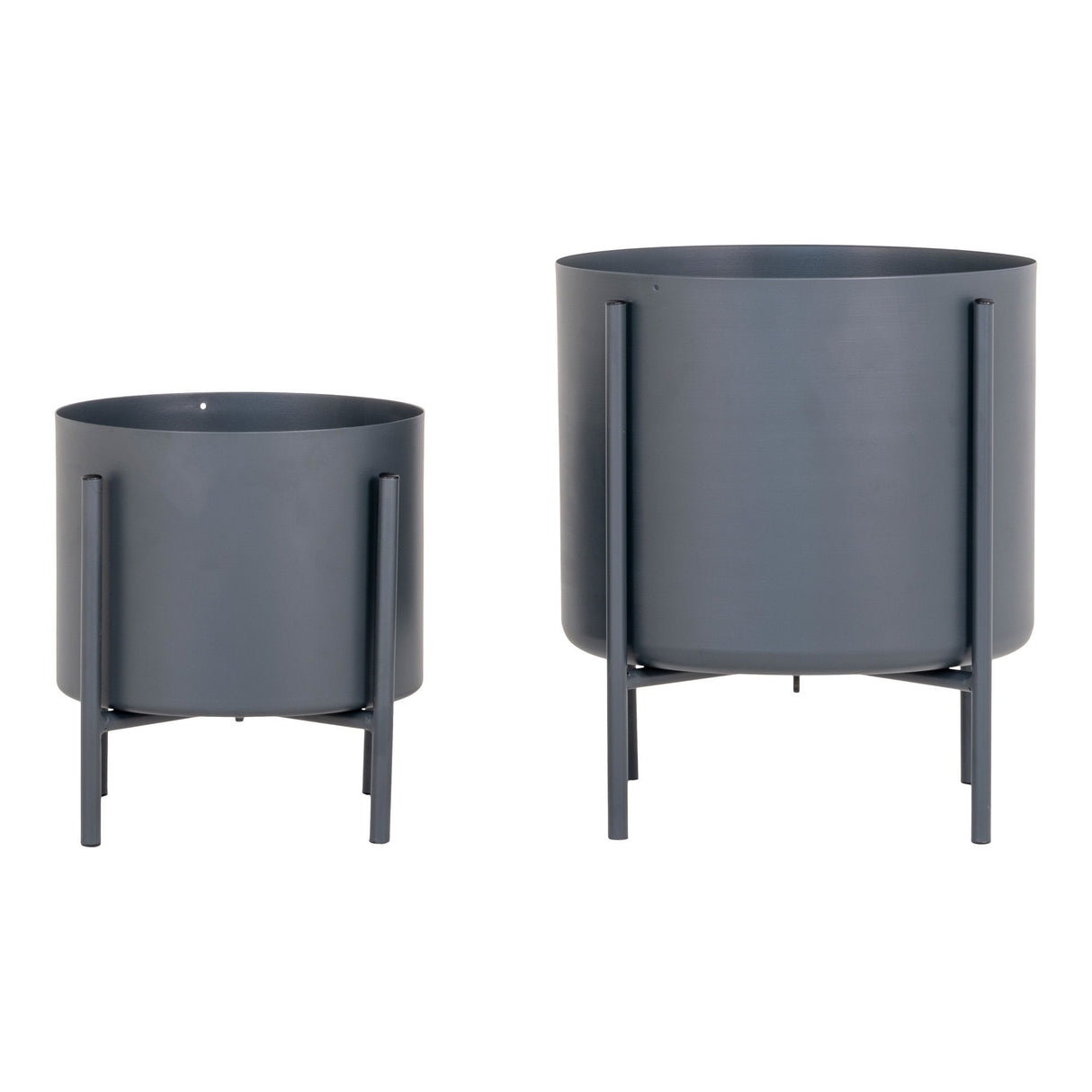 Blumentopf-Set – Grauer Stahl, Zwei Stück, Erhöhte Pflanzenelemente - Pavia | House Nordic