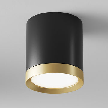 Deckenleuchte aus schwarzem Aluminium mit goldener Zierleiste und mattem Diffusor – Hoop | Maytoni - Esszett Luxury | Stilvolles Wohnen mit Charakter