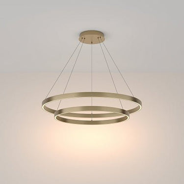 Pendelleuchte mit Messing - Finish, 800 mm Durchmesser, integrierter LED 88 W, 5200 lm, 3000 K, höhenverstellbar, IP20 – Rim | Maytoni - Esszett Luxury | Stilvolles Wohnen mit Charakter