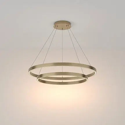 Pendant light with brass finish, 800 mm diameter, integrated LED 88 W, 5200 lm, 3000 K, height adjustable, IP20 – Rim | Maytoni