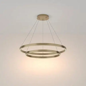 Pendant light with brass finish, 800 mm diameter, integrated LED 88 W, 5200 lm, 3000 K, height adjustable, IP20 – Rim | Maytoni