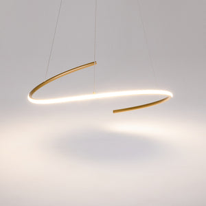 Pendant Lamp Minimalist Black-Gold Metal Body LED – Curve | Maytoni