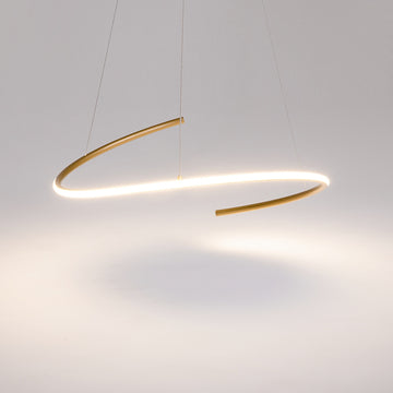 Pendant Lamp Minimalist Black-Gold Metal Body LED – Curve | Maytoni