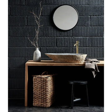 Waschbecken – Echter Flussstein, Natürliche Optik, Polierte Innenseite - Valley | Muubs