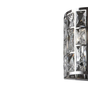 Wall lamp with chrome-colored metal frame and transparent crystal plates – Gelid | Maytoni