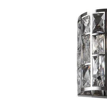 Wall lamp with chrome-colored metal frame and transparent crystal plates – Gelid | Maytoni