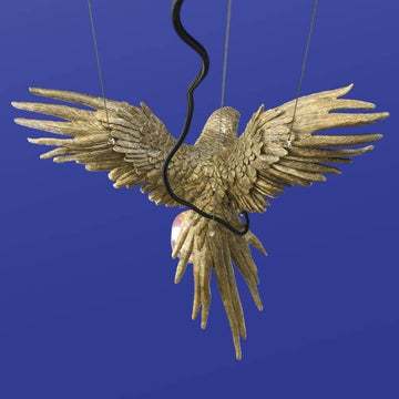 Ceiling Light – Sculptural Design, Exotic Animal Motif, Polyresin Construction, Golden Finish – Parrot Percy | WERNS