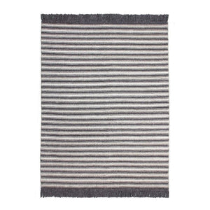 Teppich – Flachgewebe Struktur, Streifenmuster Design, Fransen Design, 120 x 170 cm - Natura 310 | Kayoom
