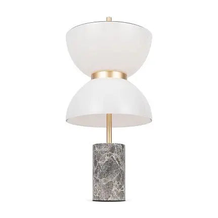 Table Lamp with Grey Marble Base, Gold Metal Arm & White Glass Diffuser – Kyoto | Maytoni