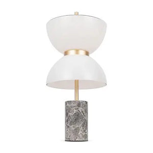 Table Lamp with Grey Marble Base, Gold Metal Arm & White Glass Diffuser – Kyoto | Maytoni