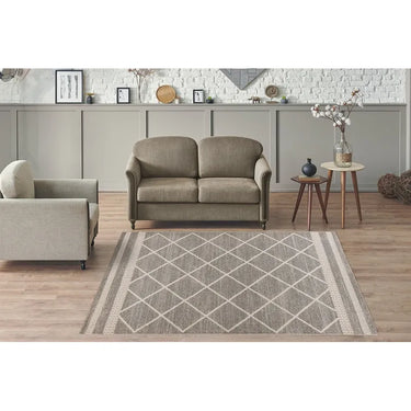 Teppich – Braun Beige, Grafisches Muster, Polypropylen 230 cm - Rhombus 225 | Kayoom