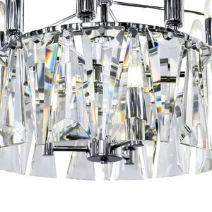 Pendant Lamp with Chrome-Plated Metal Frame and Tiered Crystal Elements (12 × E14) – Puntes | Maytoni