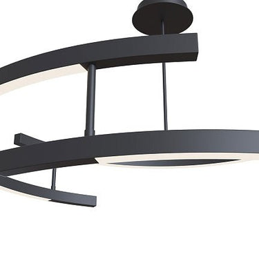 Pendelleuchte mit schwarzem Aluminium - Rundrahmen, integrierter LED und Opal - Diffusor (3 × 52 W, 2000 lm, 3000 K) – Line | Maytoni - Esszett Luxury | Stilvolles Wohnen mit Charakter