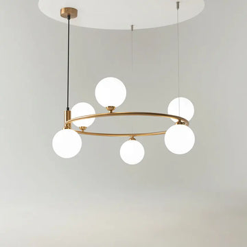 Pendant lamp in brass ring design with metal frame – Ring | Maytoni