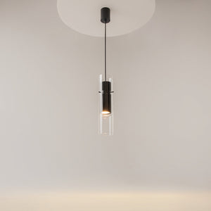 Pendant Light Matt Black Ribbed Aluminum Clear Glass Shade & GU10 Socket – Dynamics | Maytoni