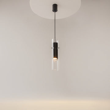 Pendant Light Matt Black Ribbed Aluminum Clear Glass Shade & GU10 Socket – Dynamics | Maytoni