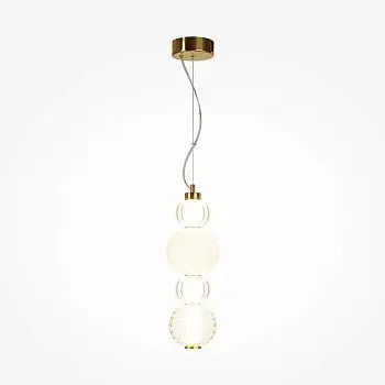 Pendant light with a gold-colored metal base and geometrically structured glass in a modern design – Collar | Maytoni