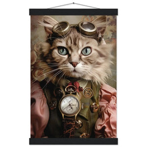 School Poster - Ocicat Cat, Steampunk Outfit, Glasses | St Tropez Art