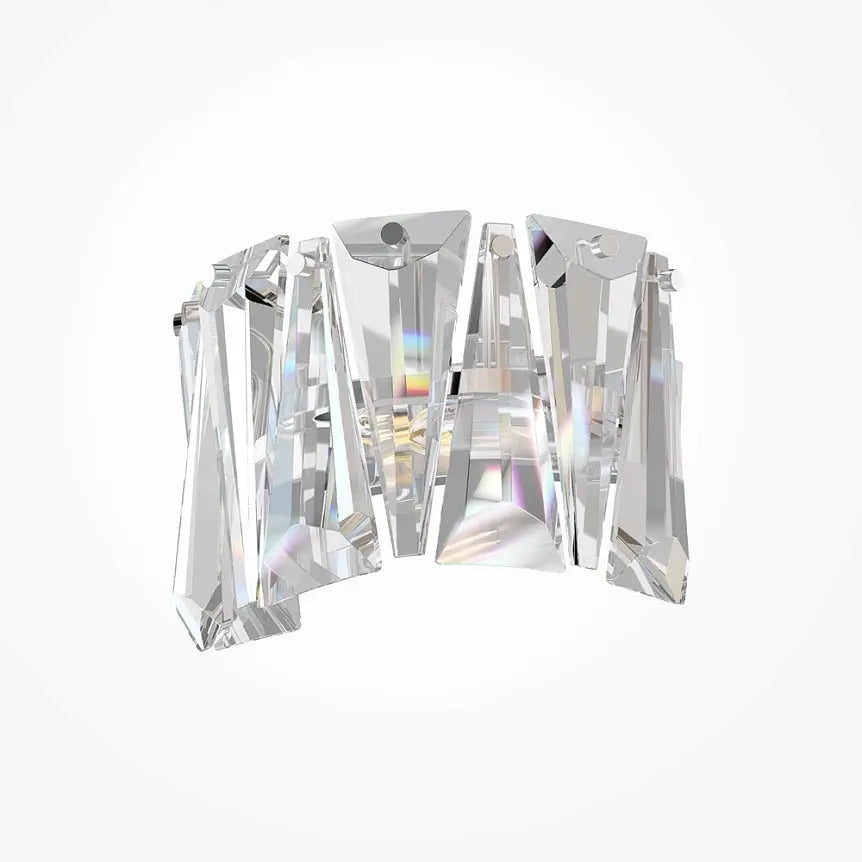 Wall lamp with chrome-colored metal frame and clear glass panels – Puntes | Maytoni