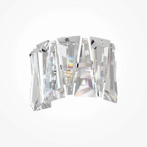 Wall lamp with chrome-colored metal frame and clear glass panels – Puntes | Maytoni