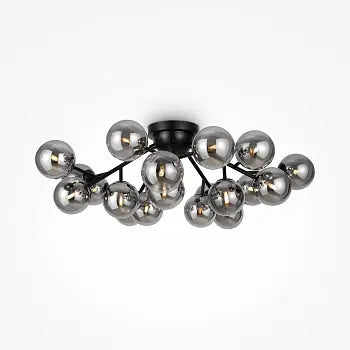 Deckenleuchte – Schwarzes Metall, 20-flammiges Design, Glasschirme - Dallas | Maytoni