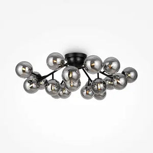 Deckenleuchte – Schwarzes Metall, 20-flammiges Design, Glasschirme - Dallas | Maytoni