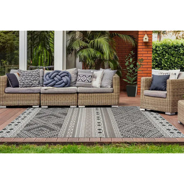 Teppich – Ethno Muster, Outdoor Geeignet, Flachgewebe Struktur, 120 x 170 cm - Yoga 225 | Kayoom