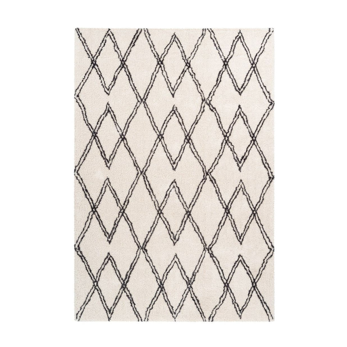 High-Pile Retro Diamond Pattern Rug, Suitable for Underfloor Heating – Orlando 325 | Kayoom