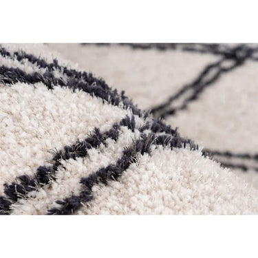 Teppich – Hochflor Design, Geometrisches Linienmuster, Elfenbein Farbton, 200 x 290 cm - Orlando 325 | Kayoom