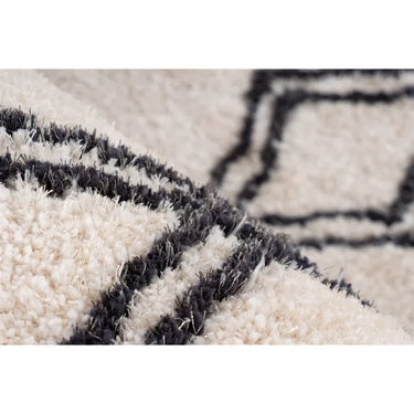 Teppich – Hochflor Design, Diamantgitter Muster, Elfenbein Farbton, 80 x 150 cm - Orlando 125 | Kayoom