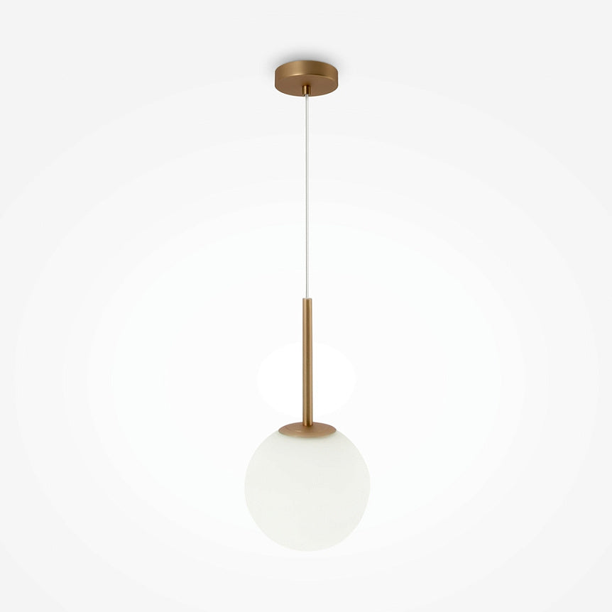 Pendant Lamp Modern Gold Metal Matt White Glass LED 40W – Basic Form | Maytoni