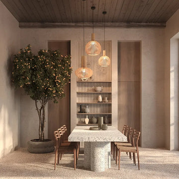 Pendant Lamp Black Metal & Wood Modern Design & Integrated LED – Roots | Maytoni