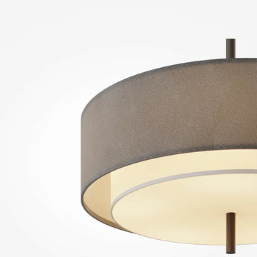 Pendant lamp with a grey fabric shade and PVC diffuser in a modern design - Bergamo | Maytoni