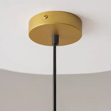 Pendant light with gold-colored metal base and white glass diffuser in a modern design – Telford | Maytoni