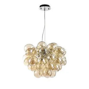 Pendant Lamp with Nickel Metal Frame and Amber Glass Shades in Modern Design – Balbo | Maytoni