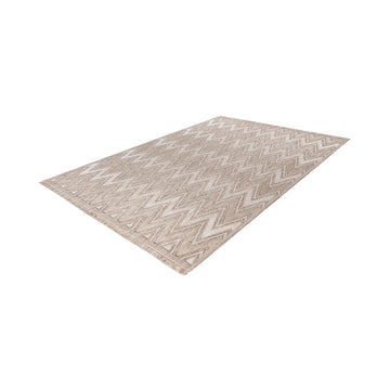 Teppich – Polyester Flor, Beige Farbgebung, Grafisches Muster, 120 x 170 cm - Sarai 225 | Kayoom