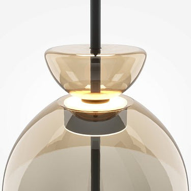 Pendelleuchte Matt Schwarz Bernsteinglas - Oval LED 12 W 3000 K – Bangkok | Maytoni - Esszett Luxury | Stilvolles Wohnen mit Charakter