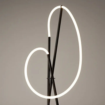 Floor lamp black-gold arch-shaped body with LED - MOD369FL-L36B3K | Maytoni