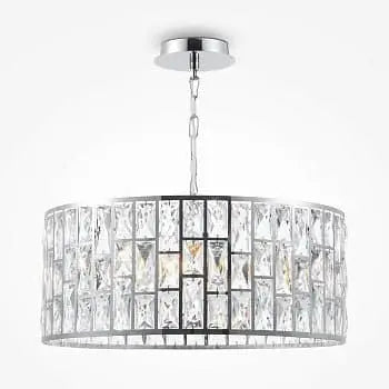 Chandelier Metal Frame Crystal Shade & Chrome Finish – Gelid | Maytoni