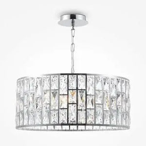 Chandelier Metal Frame Crystal Shade & Chrome Finish – Gelid | Maytoni