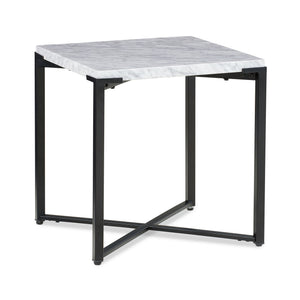 Beistelltisch – Carrara Marmor, Stahlgestell, Mattschwarz - Saxon | Modus Furniture International