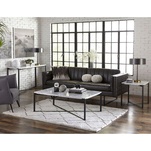 Beistelltisch – Carrara Marmor, Stahlgestell, Mattschwarz - Saxon | Modus Furniture International