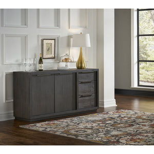 Sideboard – Akazienholz Material, Basaltgrau Finish, Drahtgebürstete Oberfläche - Oxford | Modus Furniture International